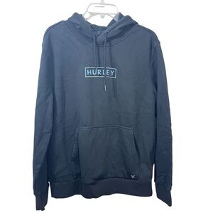 Hurley Black Men's Hoodie with holographic logo size Medium